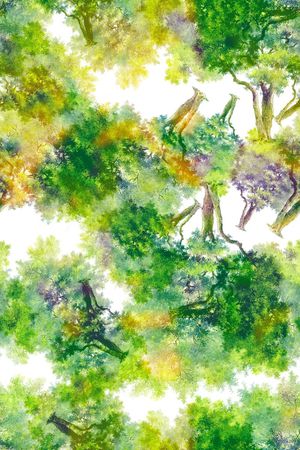 山水风景画印花花型图片