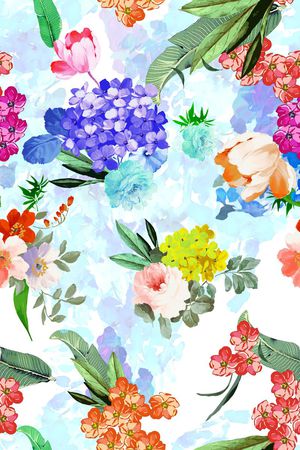 手绘印花花型图片