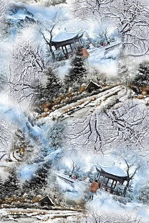 国画印花花型图片