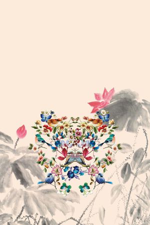 花鸟印花花型图片