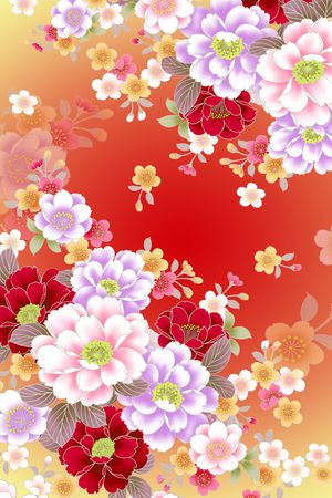 牡丹印花花型图片