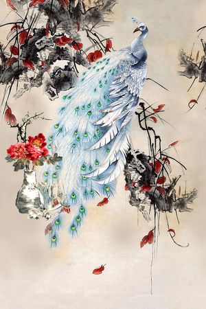 花鸟印花花型图片