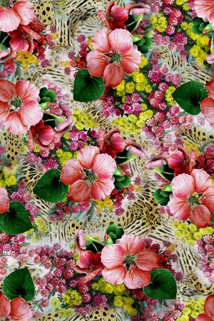 豹纹印花花型图片