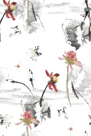 国画印花花型图片