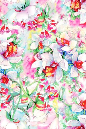 抽象大气花卉印花花型图片