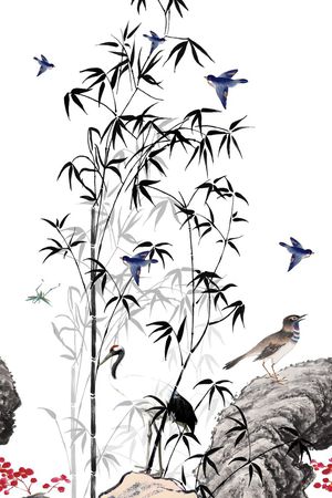 花鸟印花花型图片