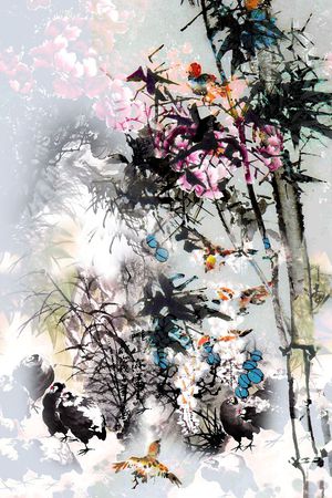 牡丹印花花型图片