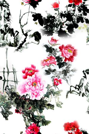 国画印花花型图片