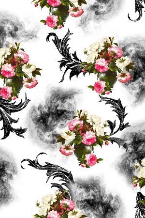 油画花卉印花花型图片