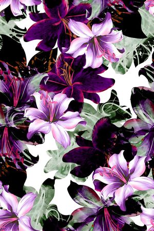 百合印花花型图片