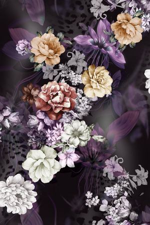 沙发布（花卉）印花花型图片