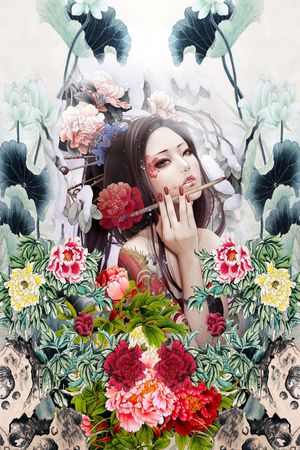 牡丹印花花型图片