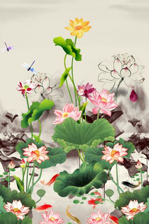 鲤鱼印花花型图片