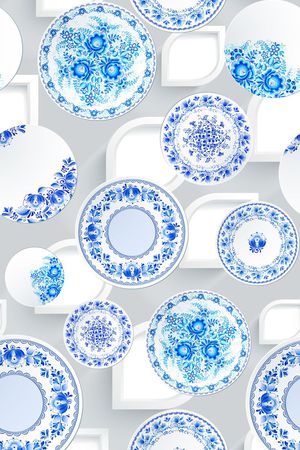 中国风印花花型图片