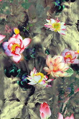水墨印花花型图片