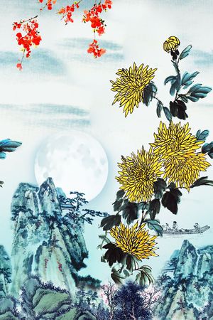 水墨印花花型图片