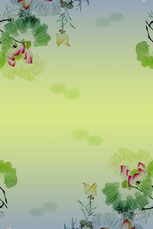 旗袍印花花型图片