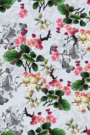 梅花印花花型图片
