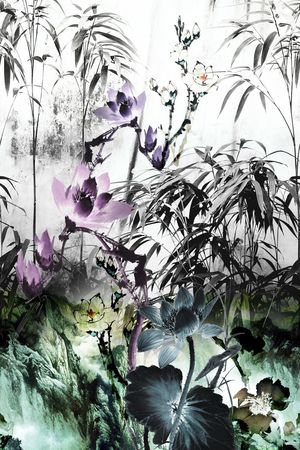 水墨印花花型图片