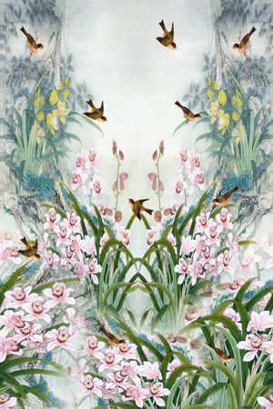 花鸟印花花型图片