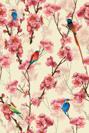 花鸟印花花型图片