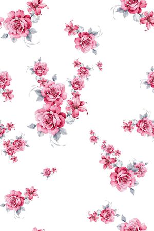 玫瑰印花花型图片