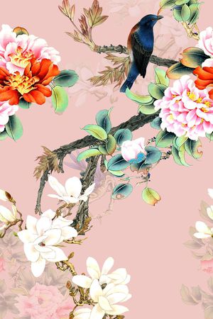 中国风印花花型图片