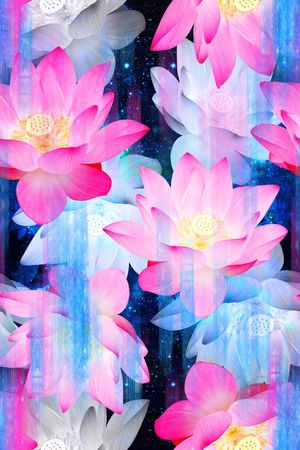 莲花印花花型图片