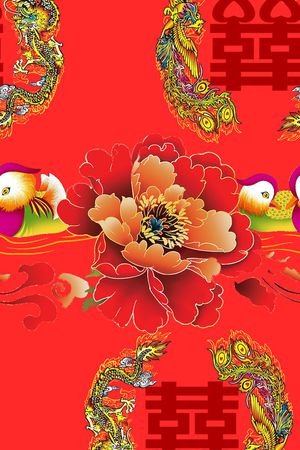 牡丹印花花型图片