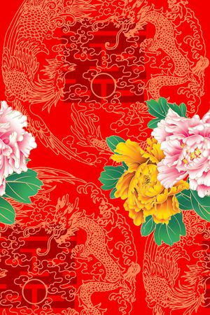牡丹印花花型图片