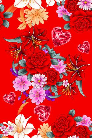 花朵印花花型图片