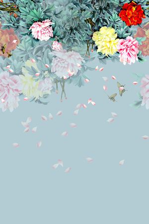 旗袍印花花型图片
