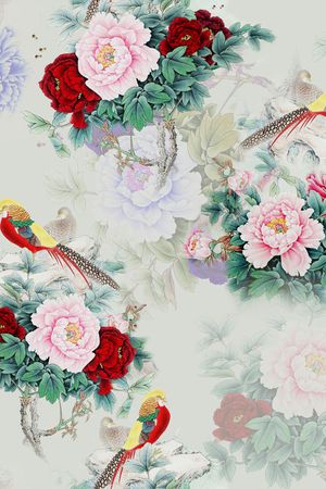 旗袍印花花型图片