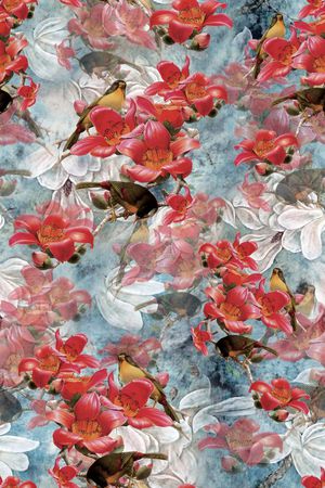 花鸟印花花型图片