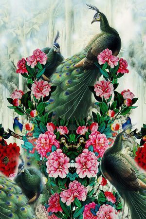 牡丹印花花型图片