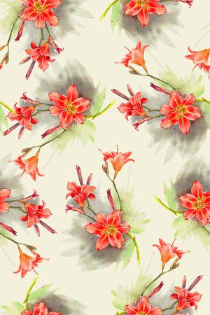 清爽时尚花卉印花花型图片
