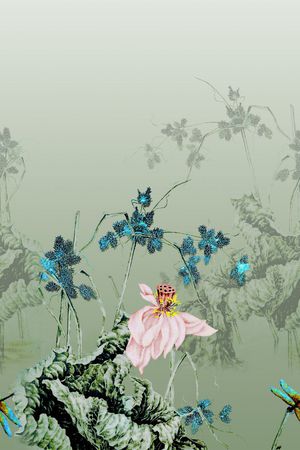 旗袍印花花型图片