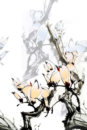 旗袍印花花型图片
