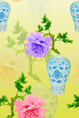 旗袍印花花型图片