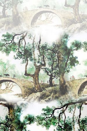 旗袍印花花型图片
