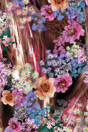 抽象花卉印花花型图片