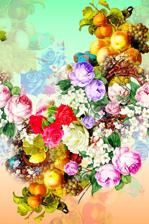 围巾花型印花花型图片