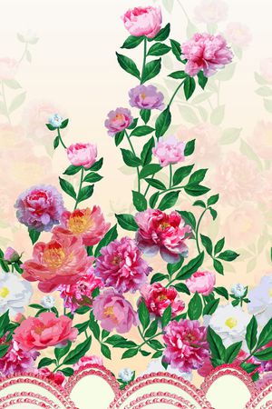 围巾花型印花花型图片