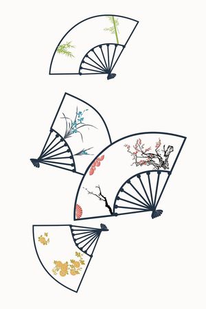 工笔画印花花型图片
