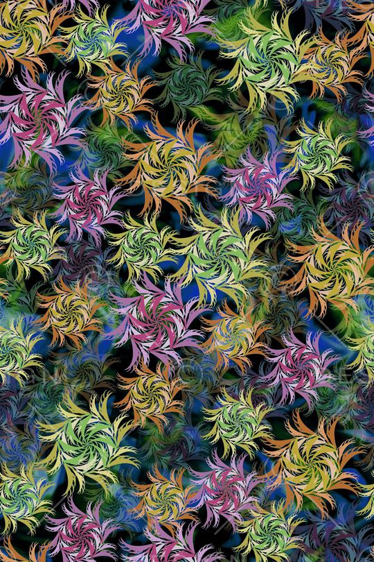热带花卉印花花型图片