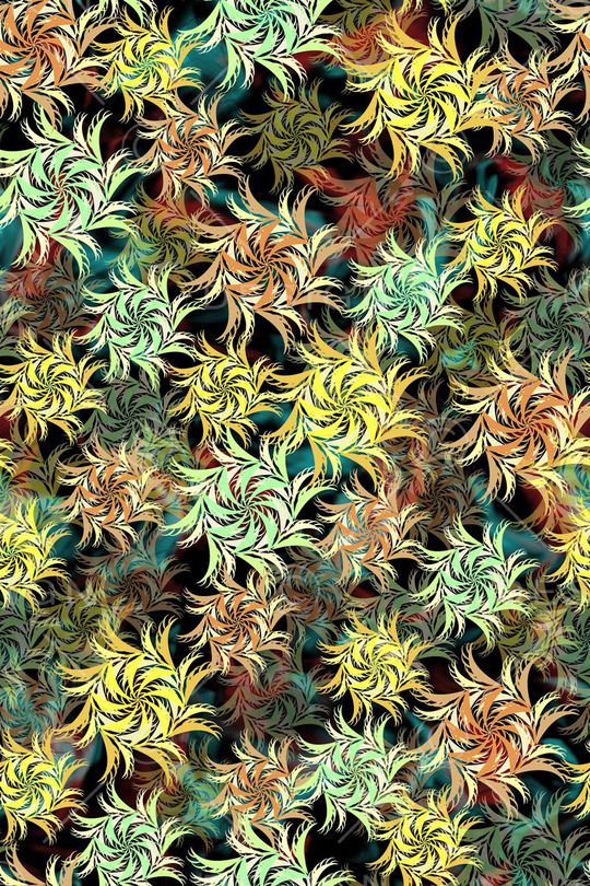 热带花卉印花花型图片