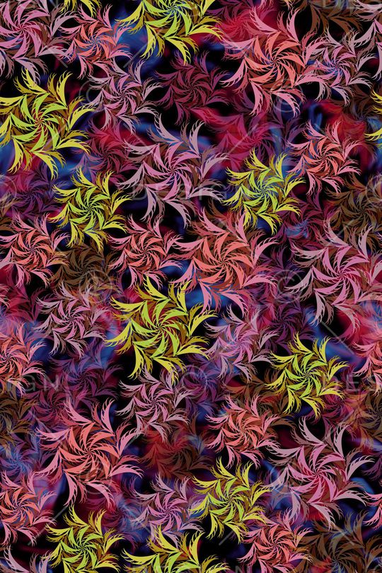 热带花卉印花花型图片
