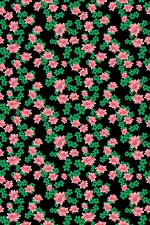 碎碎花卉印花花型图片