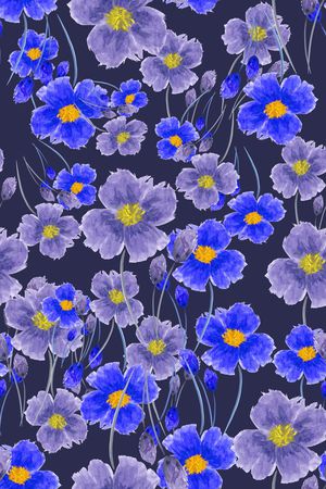 碎碎花卉印花花型图片