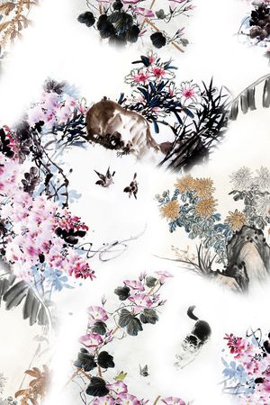 国画花卉印花花型图片